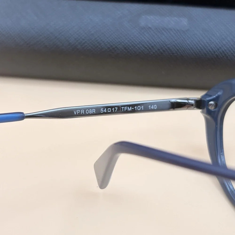 Authentic Prada 08R 54-17-140 Blue TFM-101 With Original‎ Case No Lenses